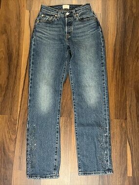 Levi’s 501 Curve button fly jeans with rhinestone details around the ankles